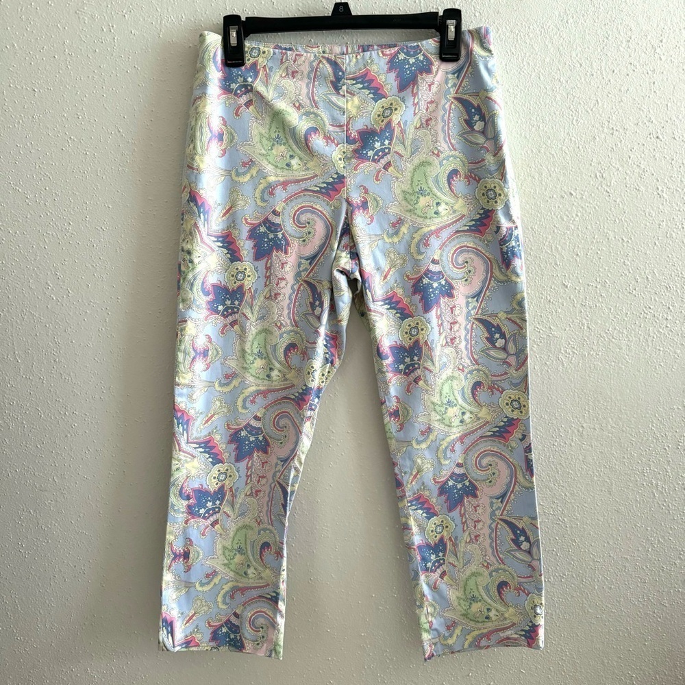 Lauren Ralph Lauren Pastel Paisley Capris - Light Blue, Pink, Green